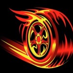 flaming wheel illustrating the concept of speed