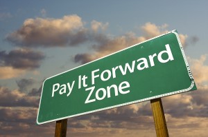 sign saying "pay it forward zone"