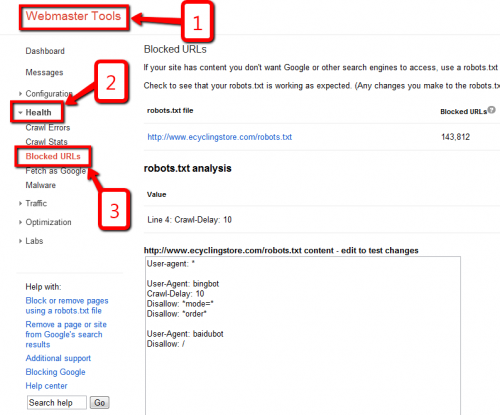 Robots txt Testing Tool in Webmaster Tools