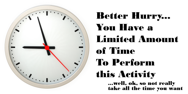 Clock picture illustrates time for an SEO workshop activity